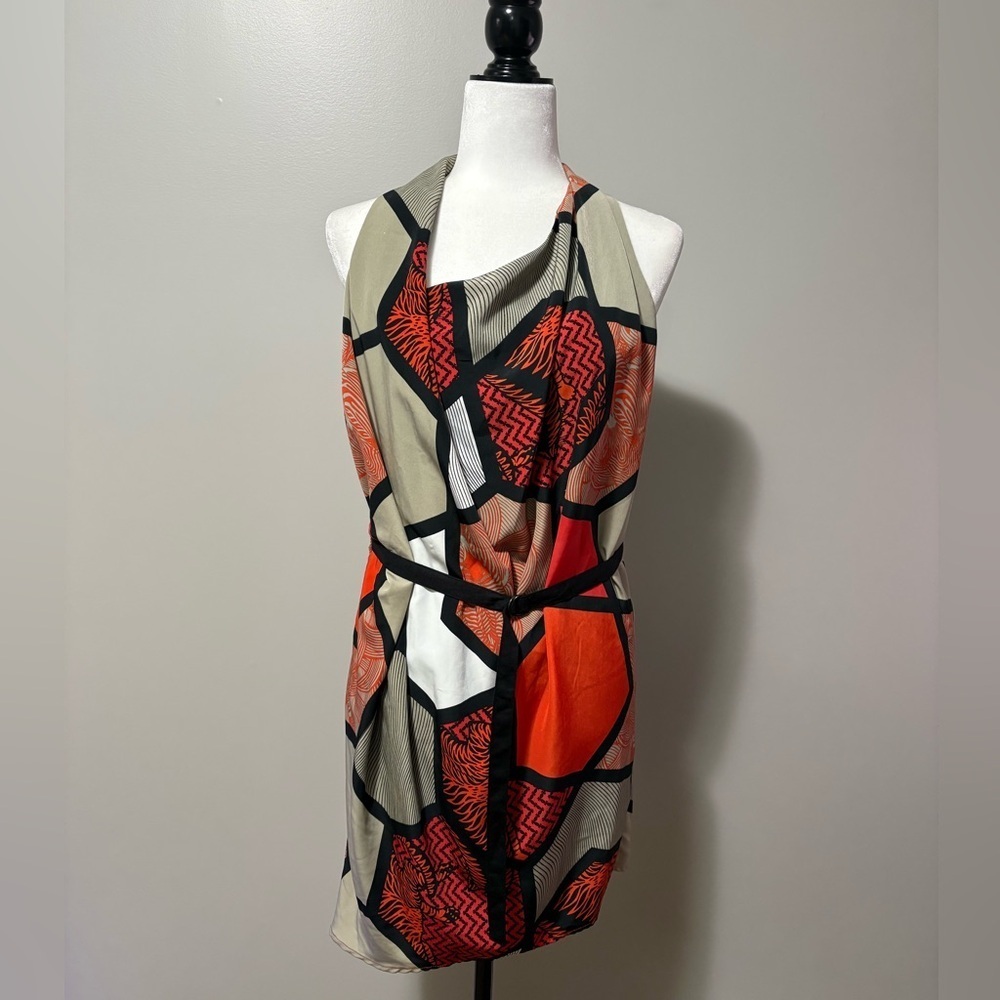 Gsus Sindustries Geometric Pattern Sleeveless Asymmetrical Mini Dress